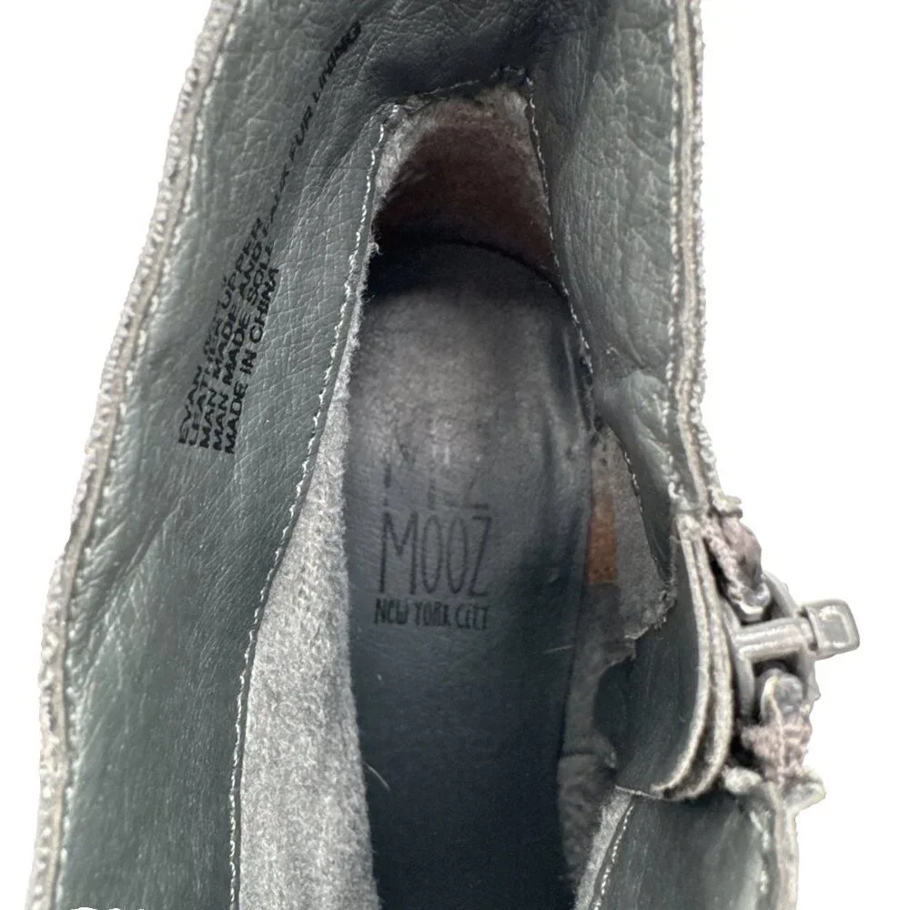 MIZ MOOZ Size 8 Gray Women Evan Leather Zippered Ankle Boots Booties - Picture 14 of 15